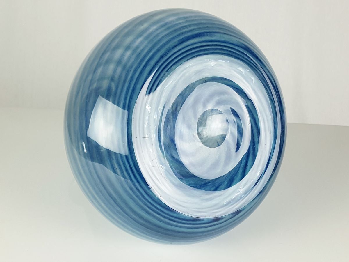 Blue & Clear Murano Glass Vase From Barovier & Toso photo buy