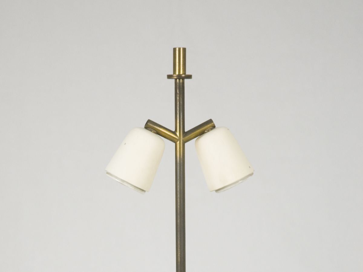 Abat Jour Brass & Opaline Glass Table Lamp By Bruno Gatta For Stilnovo, 1950s photo vintage