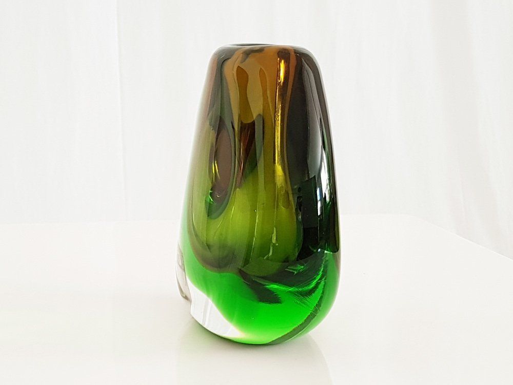 Submerged Glass Vase By Vladimir Mika For Moser, 1960s photo Home Decor