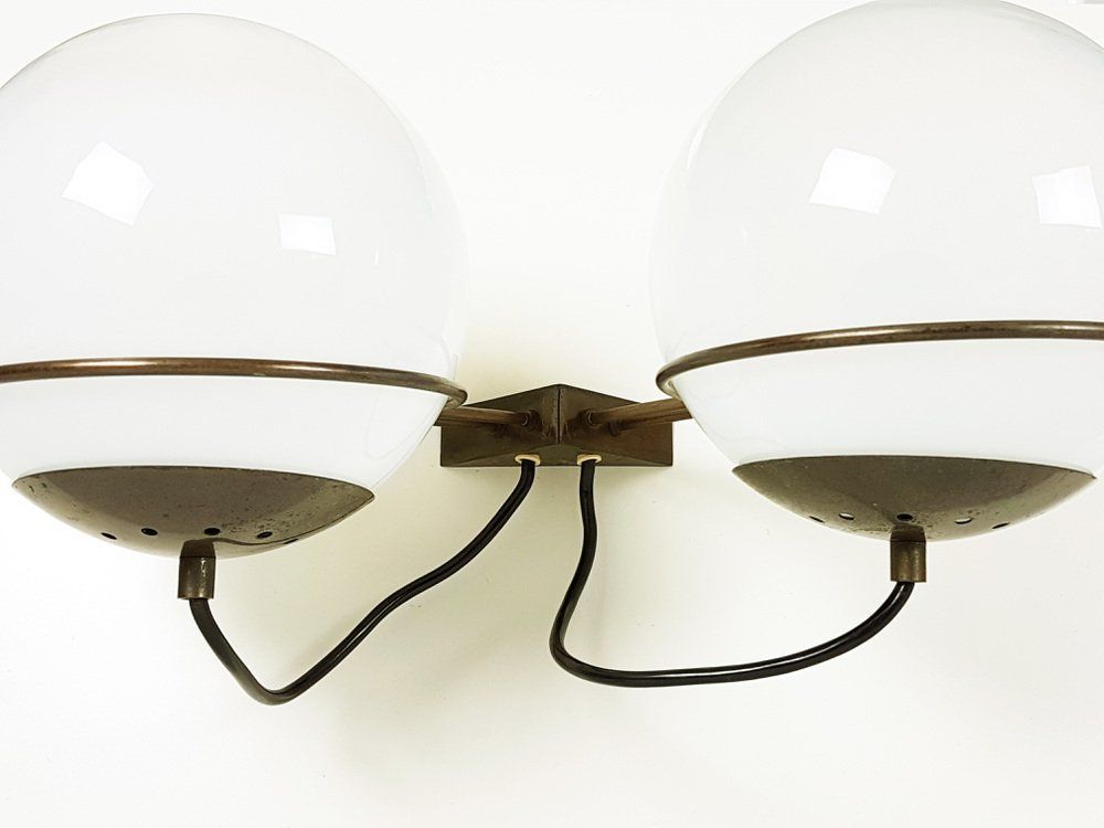 Italian Glass And Brass Model B519 Sconces From Candle, 1960s, Set Of 2 photo for sale