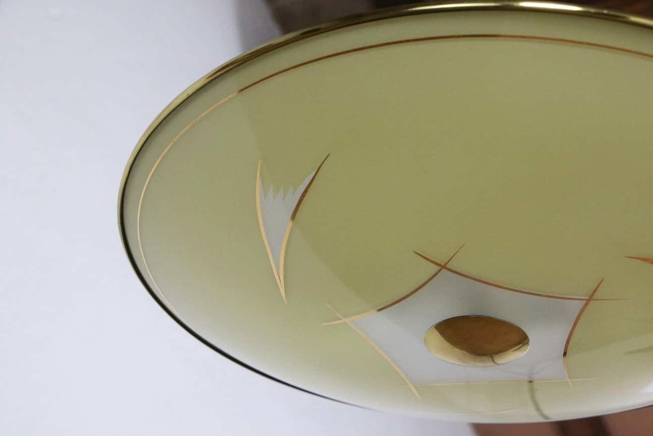 Italian Mid Century Modern Disc Chandelier Or Pendant Lamp, 1950s photo Lighting