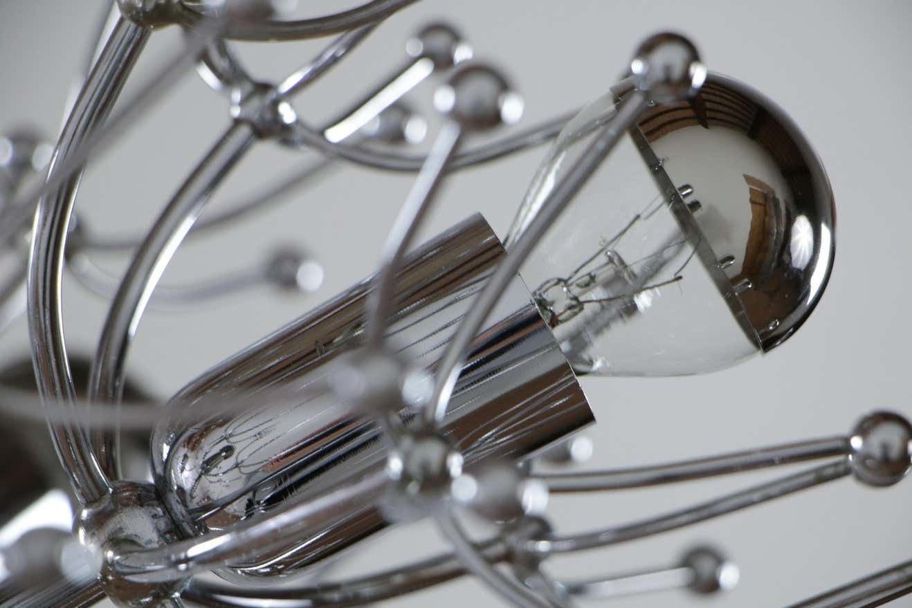 photo furniture Italian Space Age Chrome Sputnik Chandelier, Pendant Lamp By Gaetano Sciolari