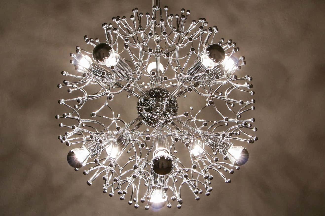 photo buy Italian Space Age Chrome Sputnik Chandelier, Pendant Lamp By Gaetano Sciolari