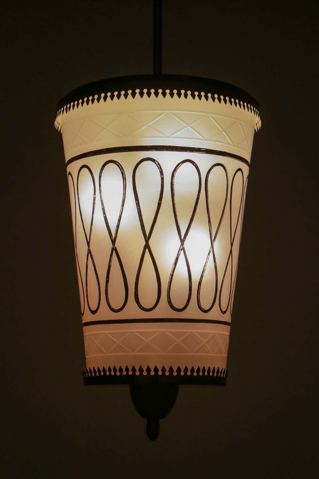 835.0 Italian Mid Century Suspension Lamp Fontana Arte Style, 1950s photo