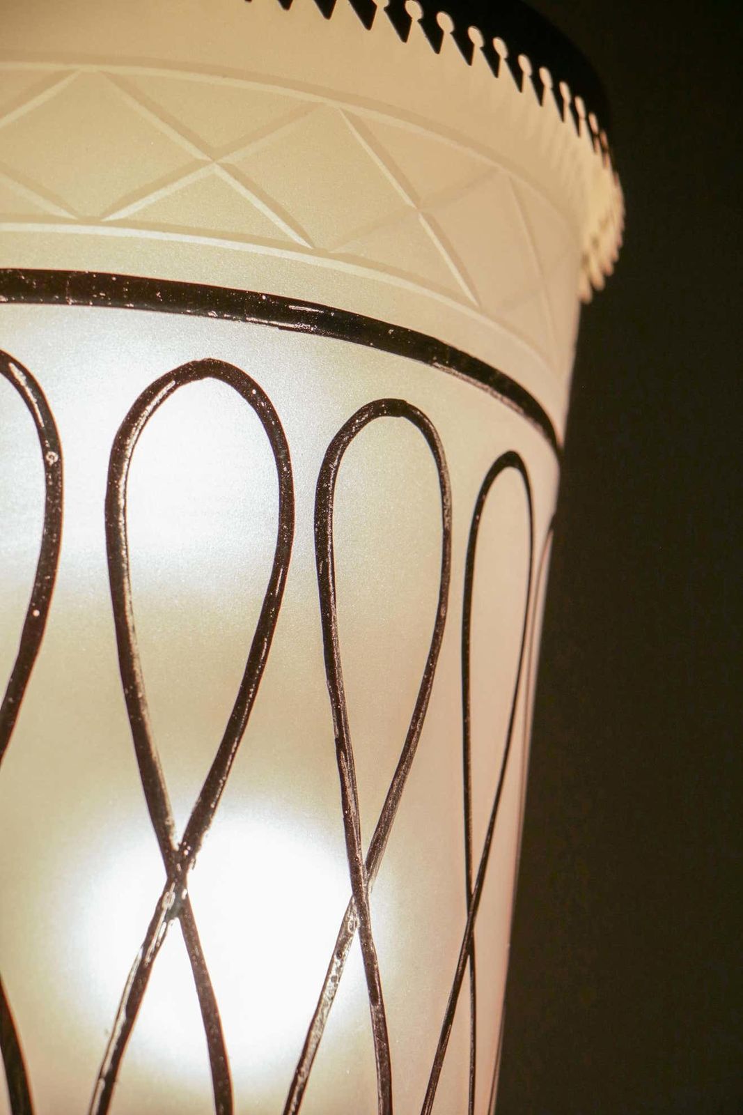 photo vinterior Italian Mid Century Suspension Lamp Fontana Arte Style, 1950s