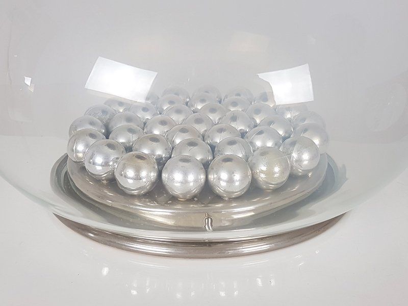 photo vintage Large Italian Glass And Fiberglass Table Lamp, 1970s