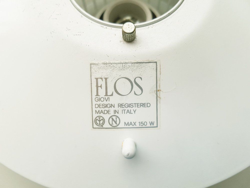 White Metal & Rubber Giovi Wall Lamps By Achille Castiglioni For Flos, 1976, Set Of 2 photo vintage