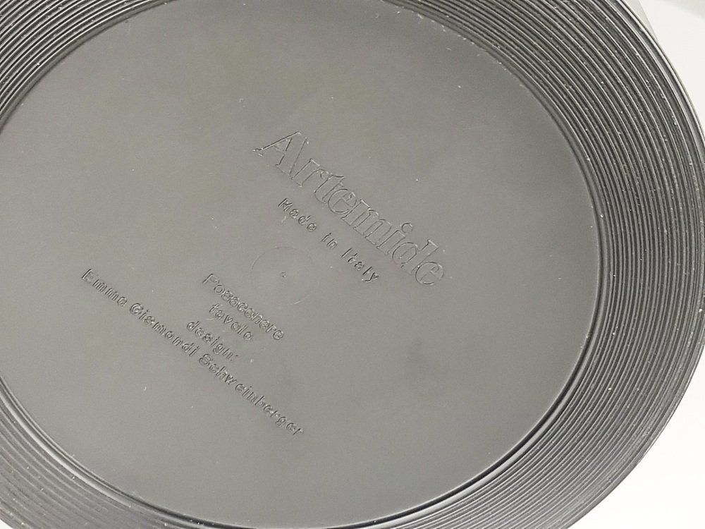 Steel And Black Plastic Table Ashtray By Emma Gismondi Schweinberger For Artemide, 1960s photo vintage