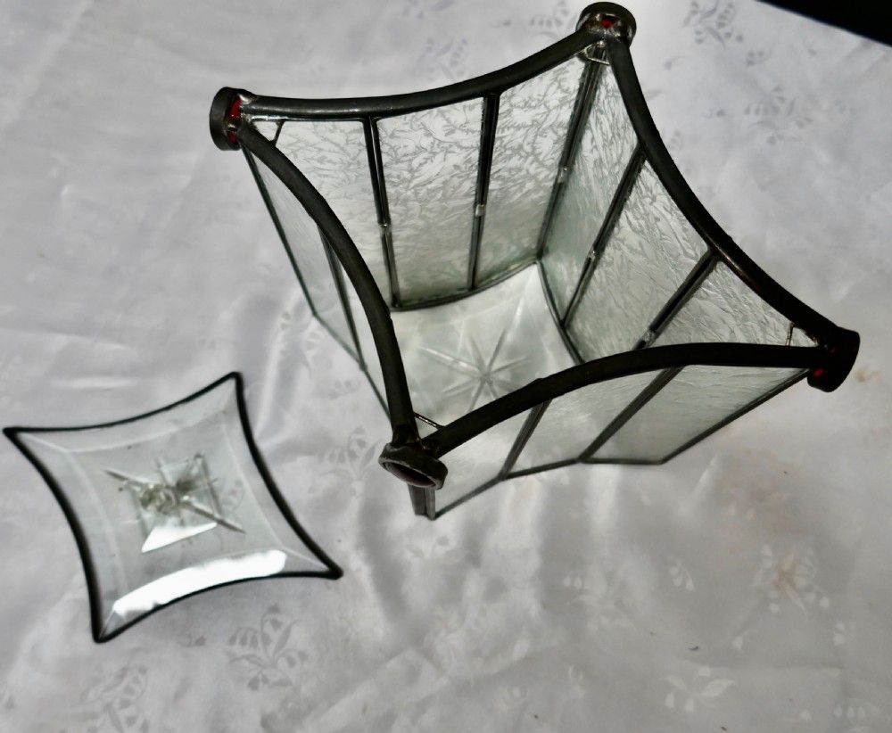 French Arts And Crafts Leaded Glass Trinket Casket photo for sale