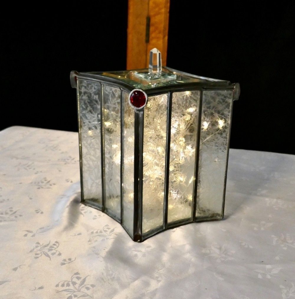 French Arts And Crafts Leaded Glass Trinket Casket photo vinterior