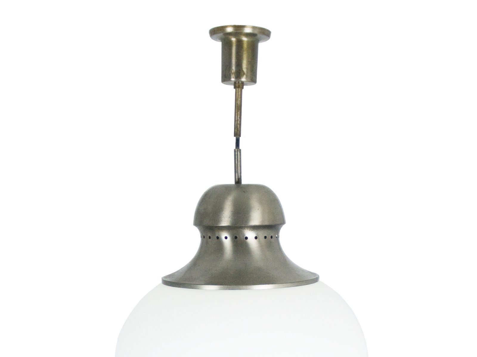 Nickel Plated Brass & Opaline Glass A298 Pendant Lamp From Candle photo for sale