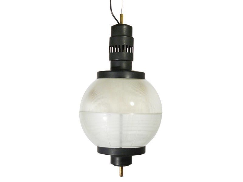 Brass & Molded Glass Shade Pendant Lamp In The Style Of Azucena photo vintage