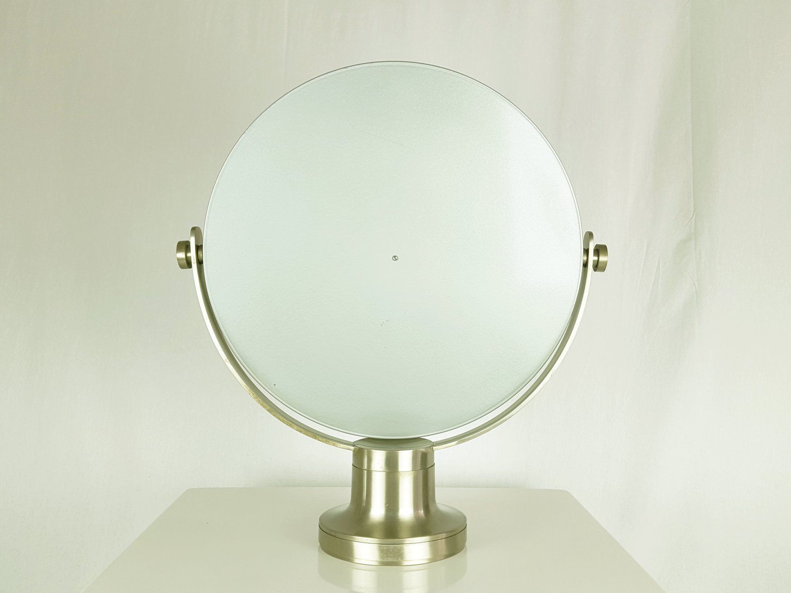 photo for sale Nickel Plated Metal Table Mirror In The Style Of Sergio Mazza For Artemide
