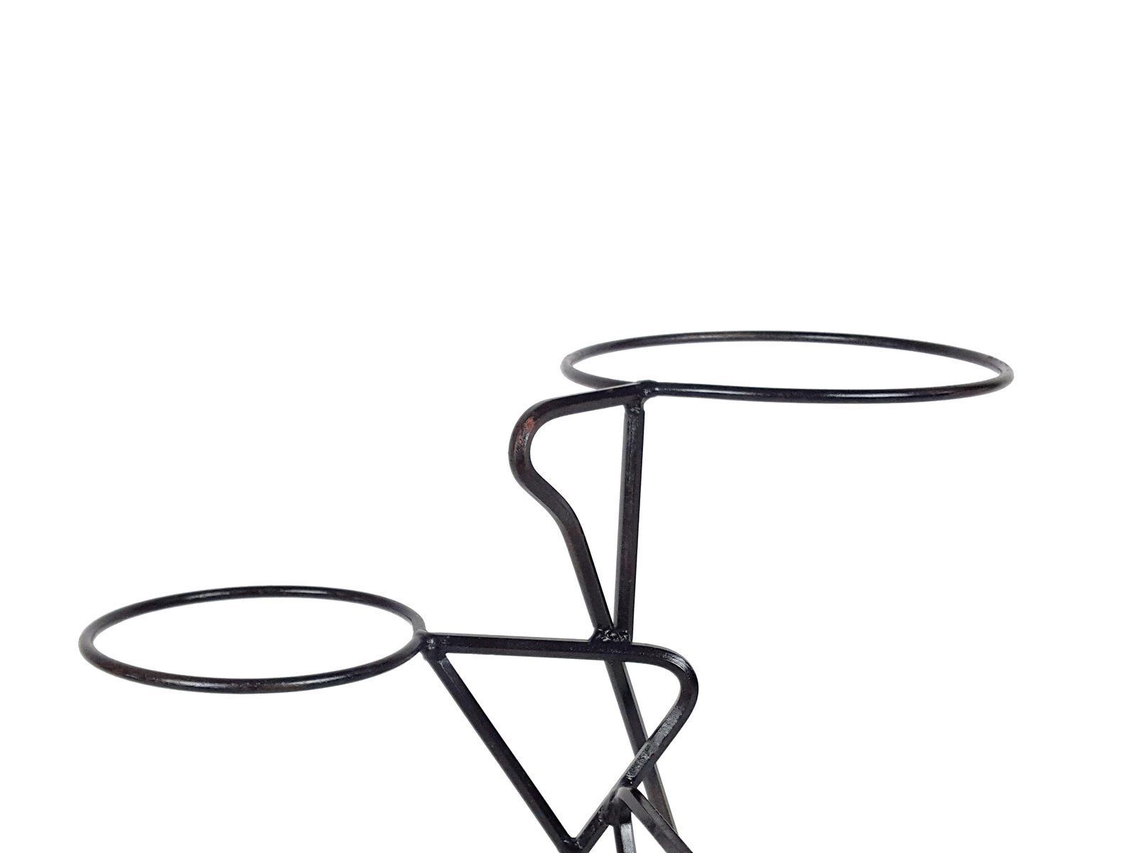 Mid Century Black Metal Rod Plant Stand photo furniture