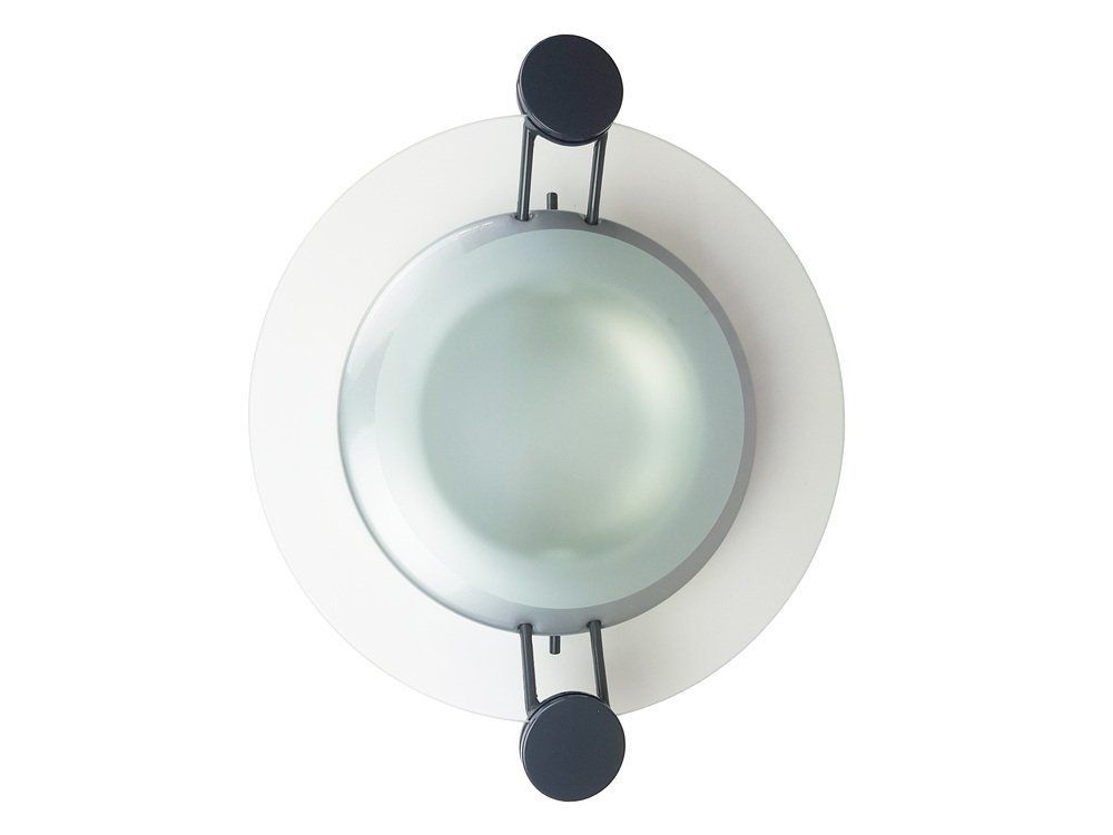 Silver Metal And Sandblasted Glass Cyclos Wall Or Ceiling Lamp By Michele De Lucchi For Artemide  1985 photo furniture