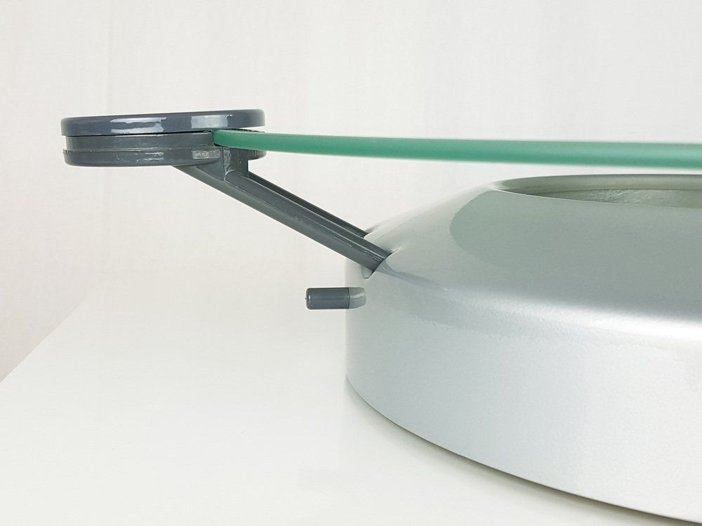 Silver Metal And Sandblasted Glass Cyclos Wall Or Ceiling Lamp By Michele De Lucchi For Artemide  1985 photo vinterior