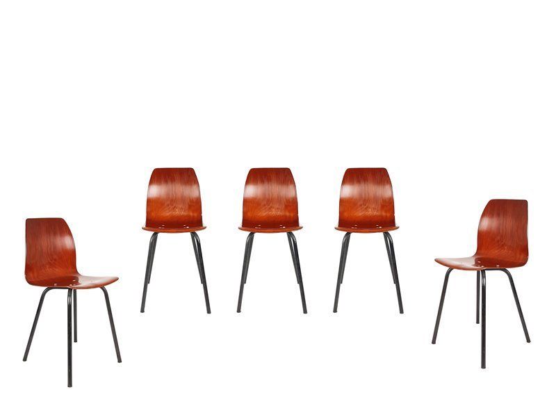 Black Metal And Pagwood Dining Chairs From Pagholz Flötotto 1960s Set Of 5