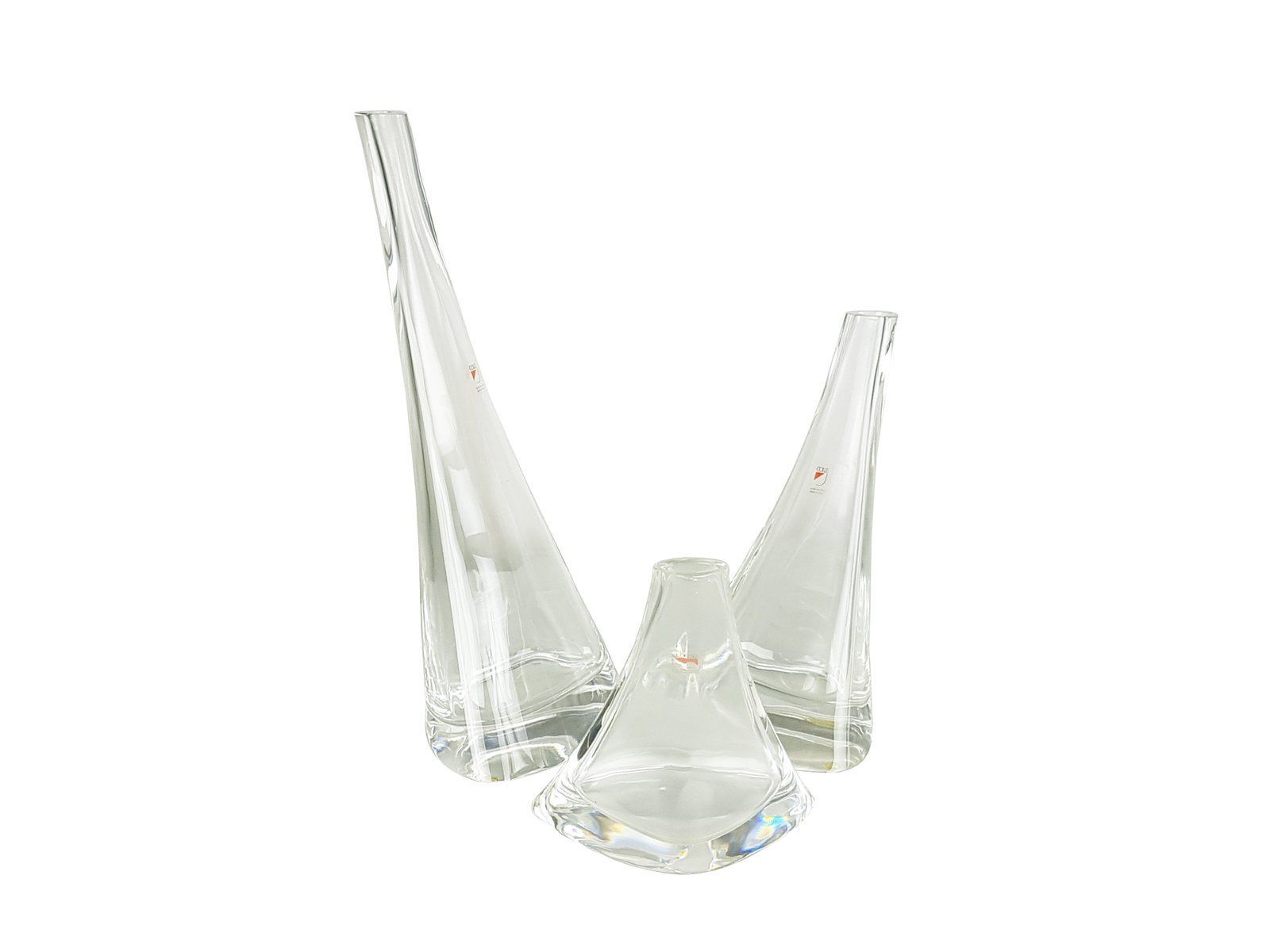 Crystal Vases By Angelo Mangiarotti For Cristalleria Colle 1980s Set Of 3 photo vinterior