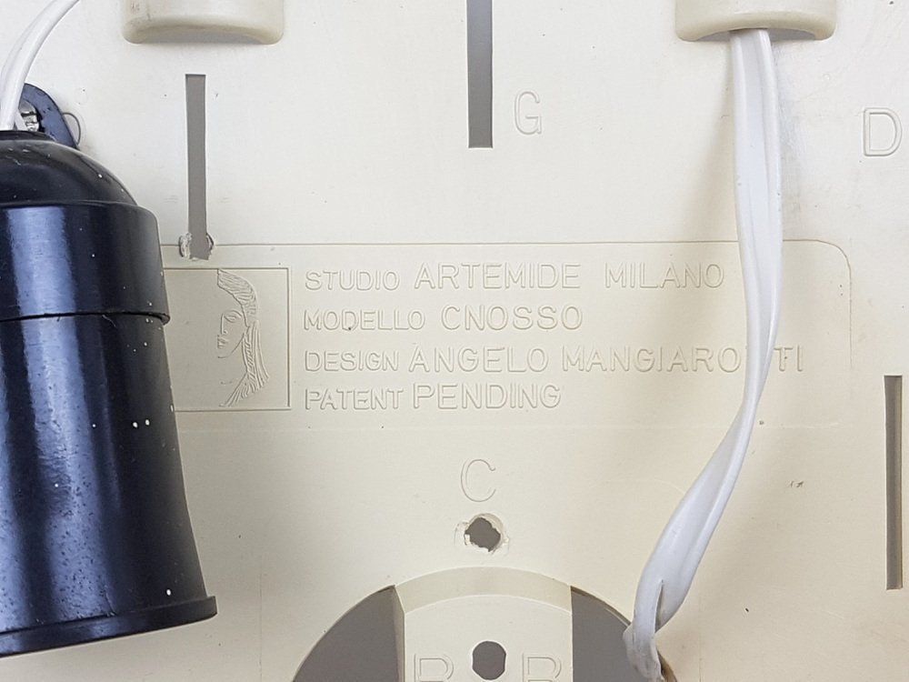 1321.0 Ivory Plastic Cnosso Wall Or Ceiling Lamp By A. Mangiarotti For Artemide 1969 Set Of 5 photo