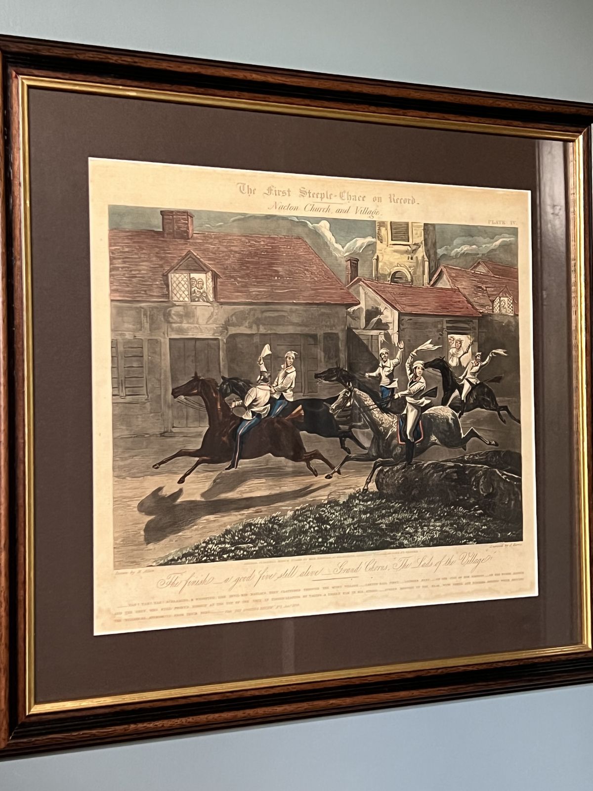photo vintage The First Steeple Chase   Set Of 4 Hand Coloured Aquatints By H Alken And J Harris