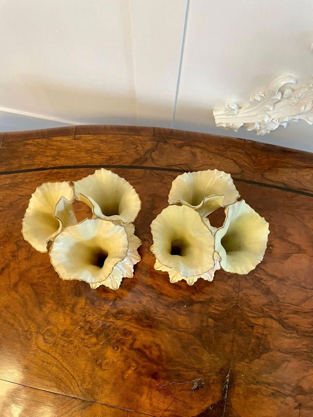 Antique Locke & Co. Porcelain Blush Ivory Spill Vases photo buy