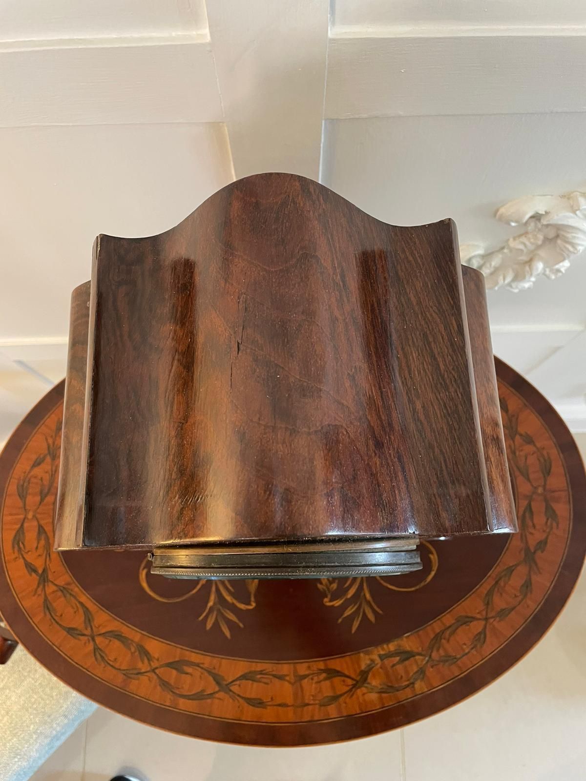 Antique 19th Century French Rosewood Marquetry Inlaid Eight Day Mantel Clock photo vinterior