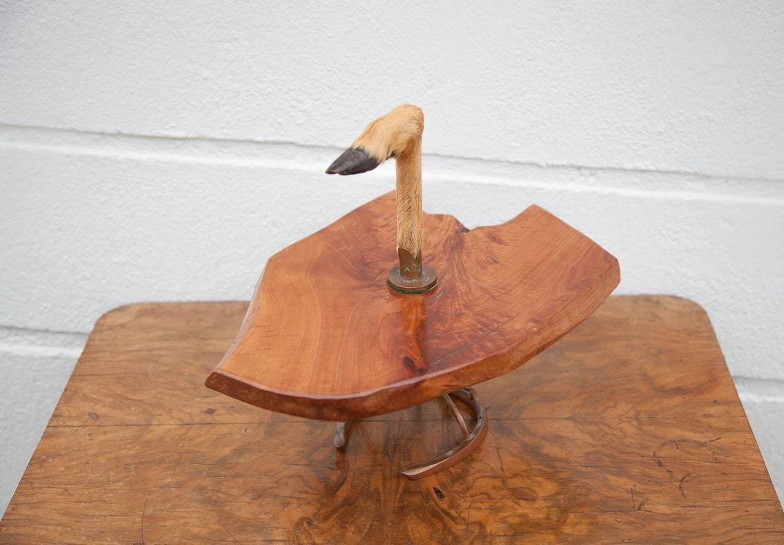 Vintage Platter, Cheese Platter, Crowbar Top, Wood Top With Copper Foot, Original, Hunting, Cheese Tray photo Home Decor
