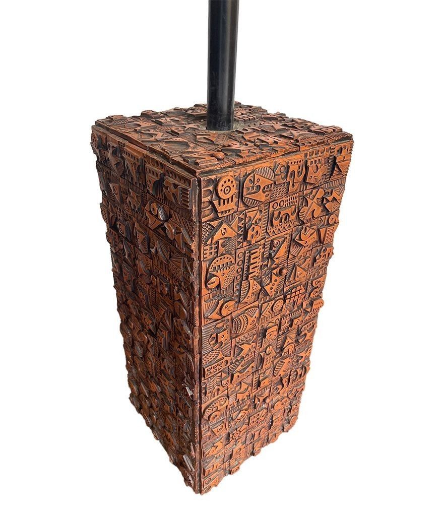 A Unique Tiled Floor Lamp By Renowned Artist Ron Hitchins With 265 Individual Handmade Tiles photo for sale