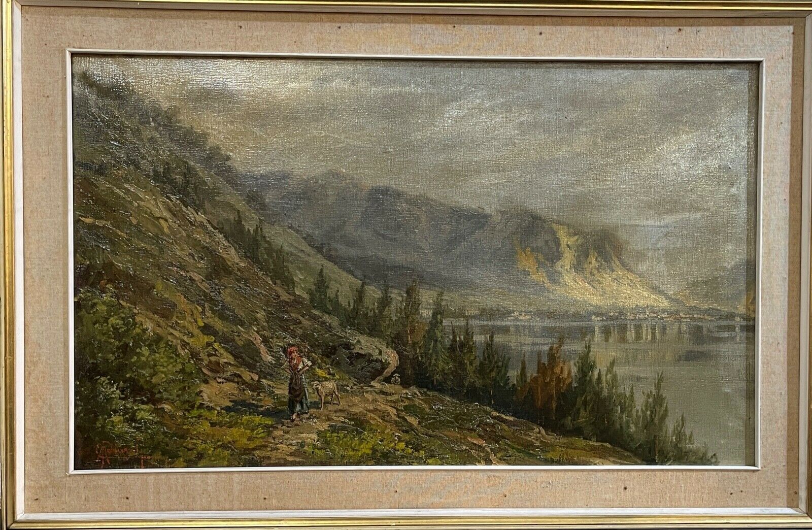 Painting, Oil On Canvas, Landscape Mountain, Early Twentieth Century