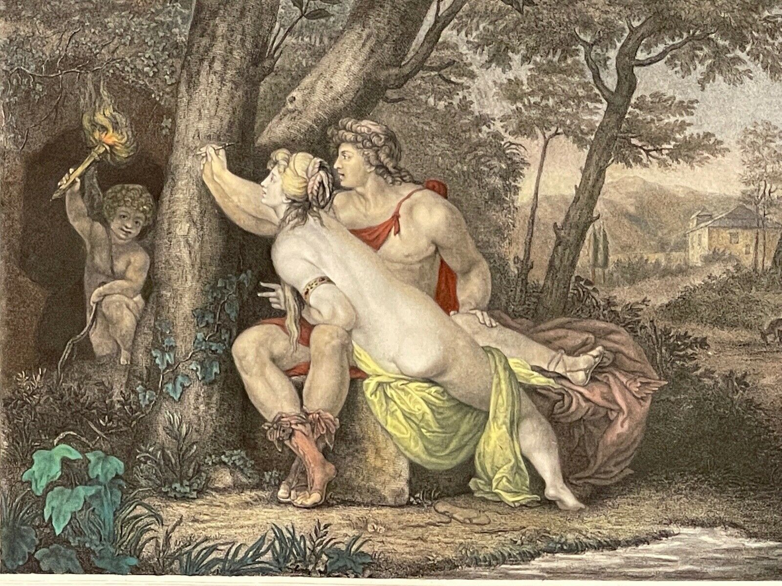 Watercolor Print "Angelica And Medoro" XX Watercolor Print photo furniture