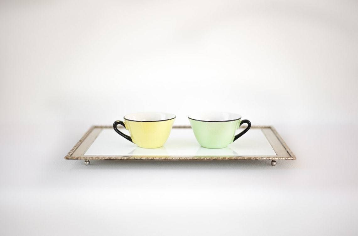 Vintage Italian Top  Silver Metal And Porcelain Top  Cake Presentation  Macaroons  Serving Dish  Underside  Tray  Trivet