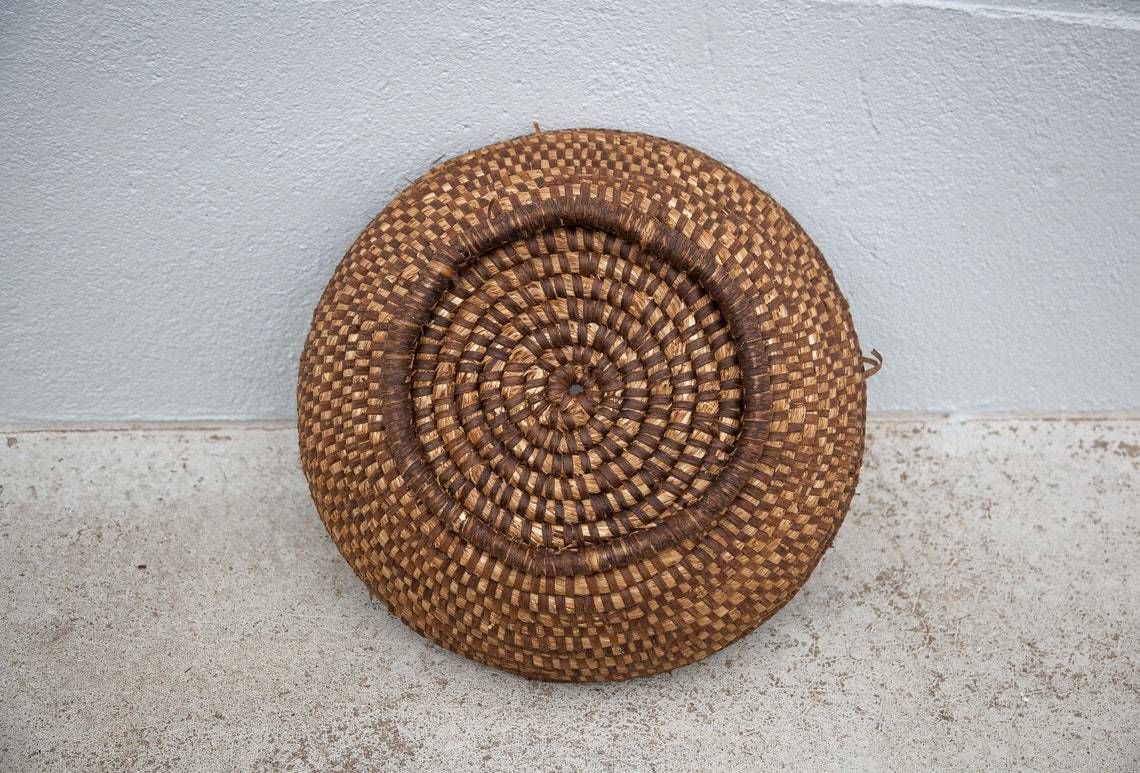 Vintage Braided Basket  Bourgne  Braided Straw  Braided Basket  Fruit Basket photo 75.0