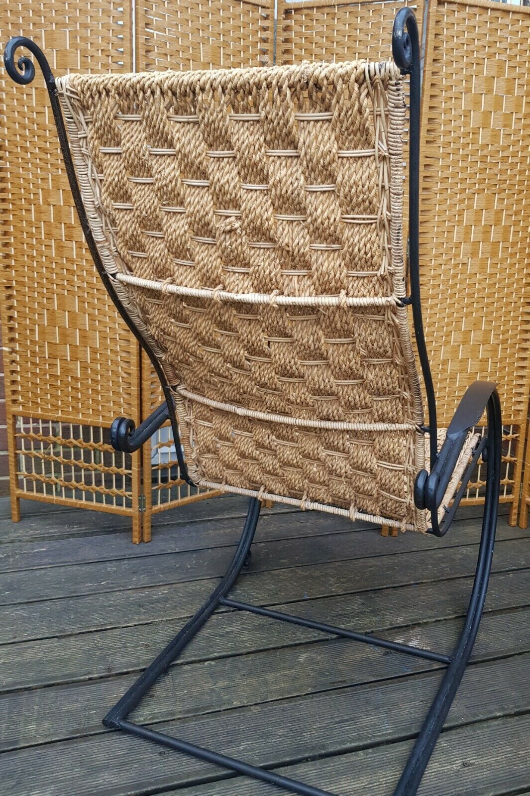 A Vintage French Albini Style Cane Iron And Rattan Armchair Superb And Rare photo 595.0