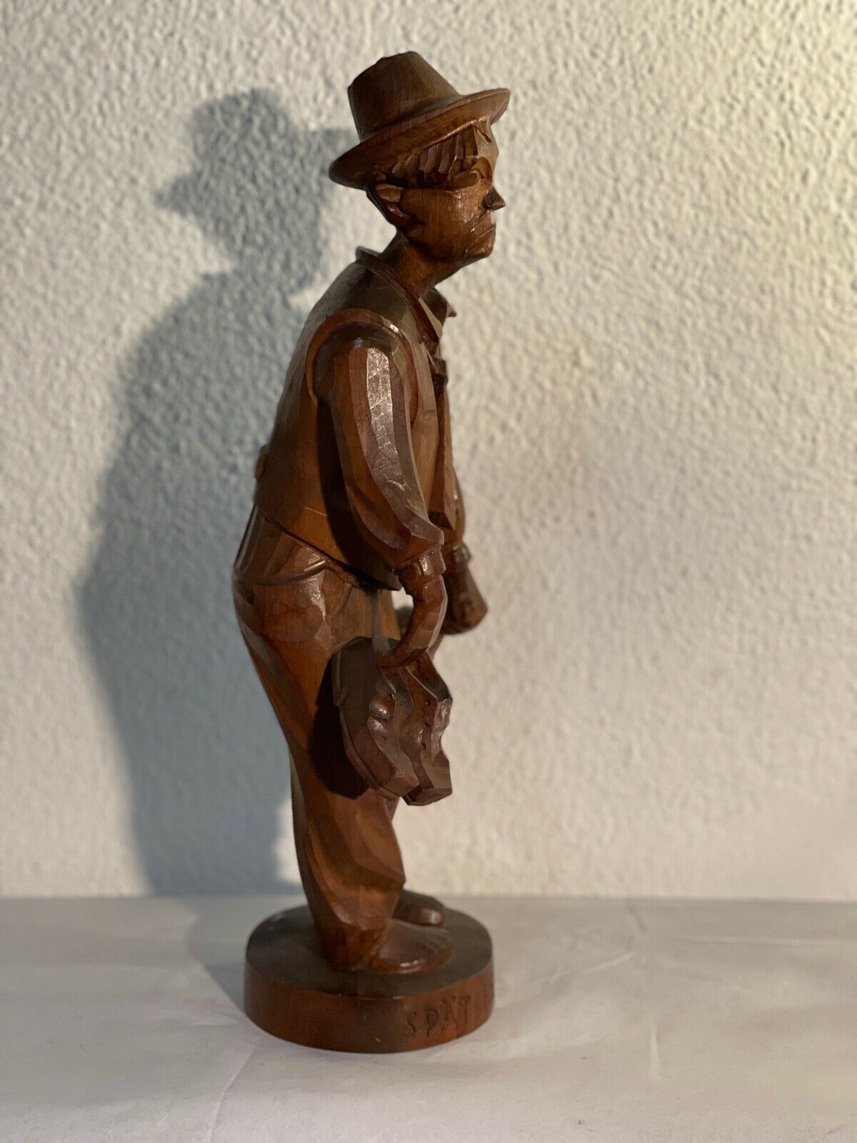 Wooden Statue Tyrolean Vintage Who Is Short In Hand Hooves photo Art