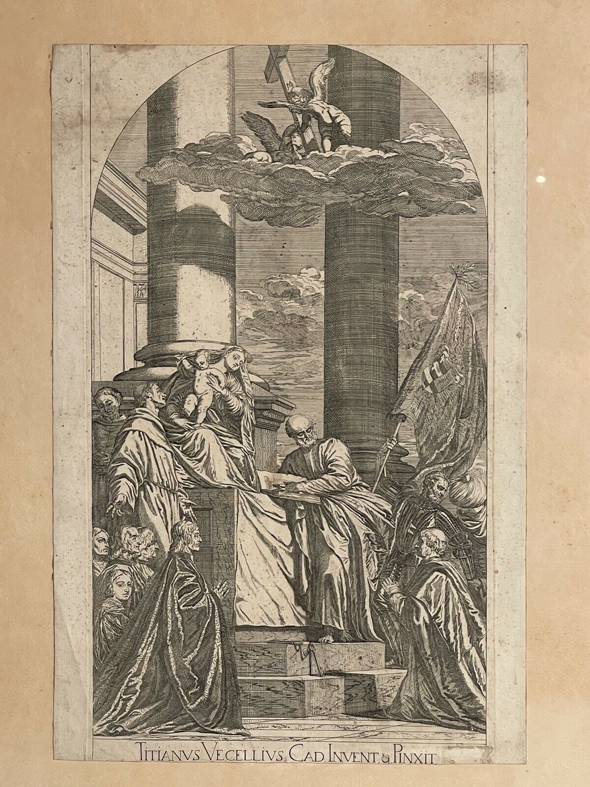 Print Ancient Taken From By Titian, Vintage Nineteenth Century photo furniture