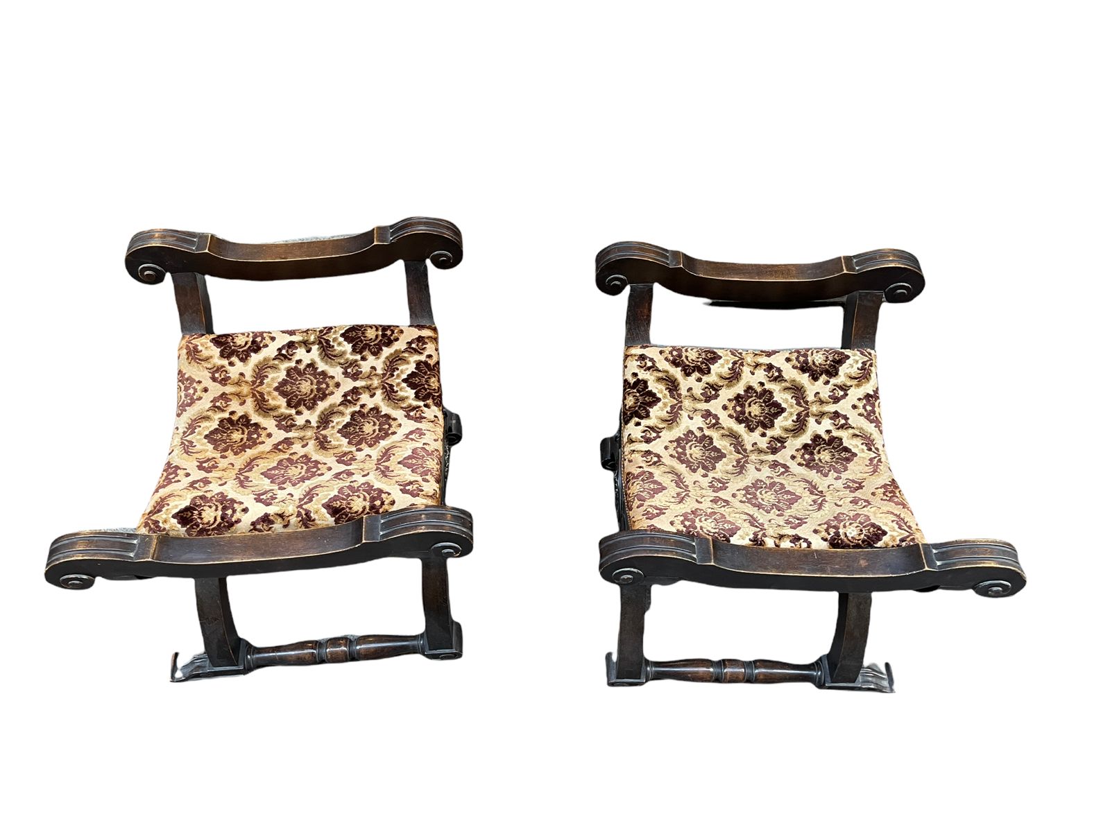 Pair Of Seats Style Savonarola, Vintage XIX Century photo for sale