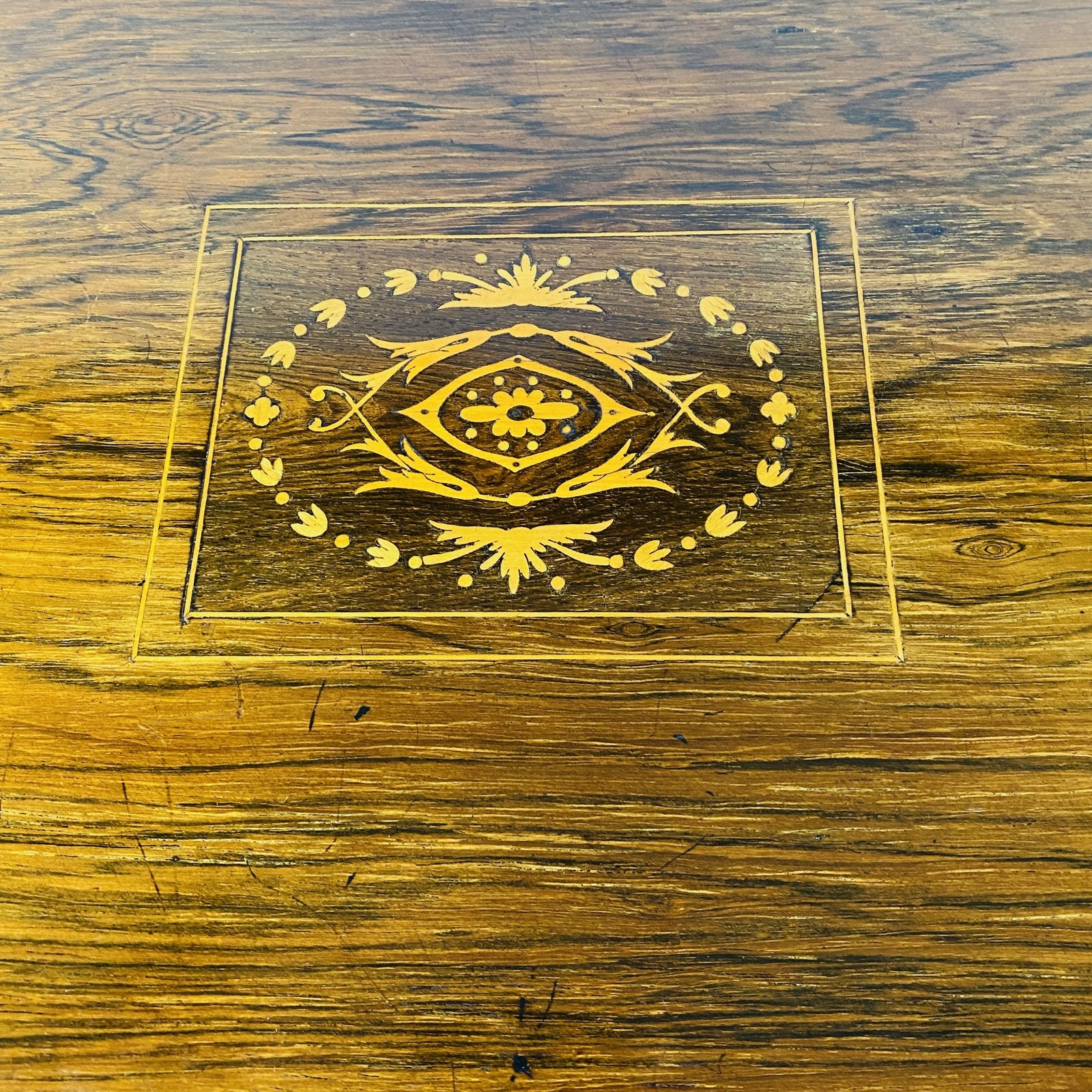 Furniture Victorian Inlaid Rosewood Two Tier Side Table, 1880s photo