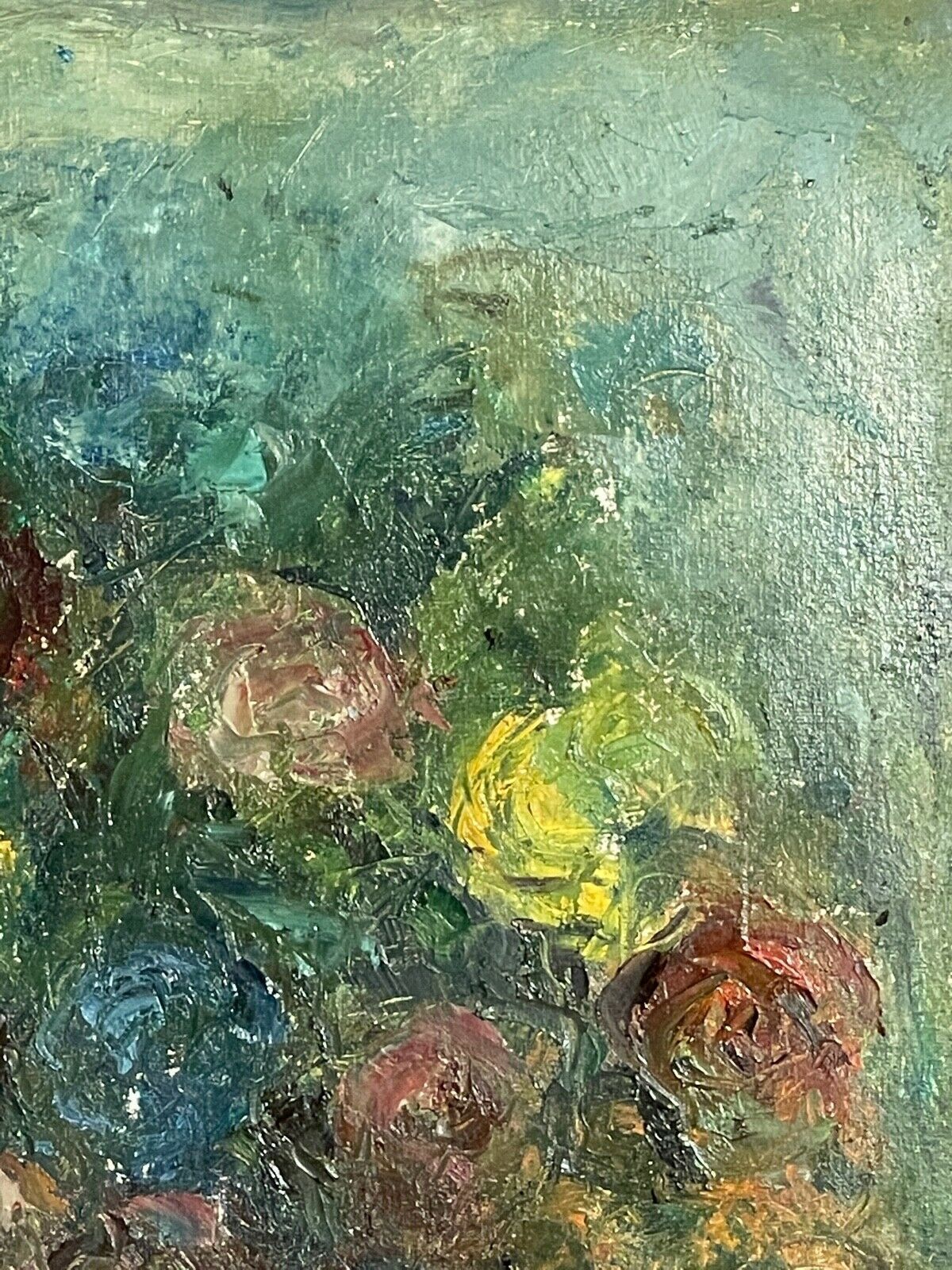 Painting To Oil, "Flowers", Mid 20th Century photo Art