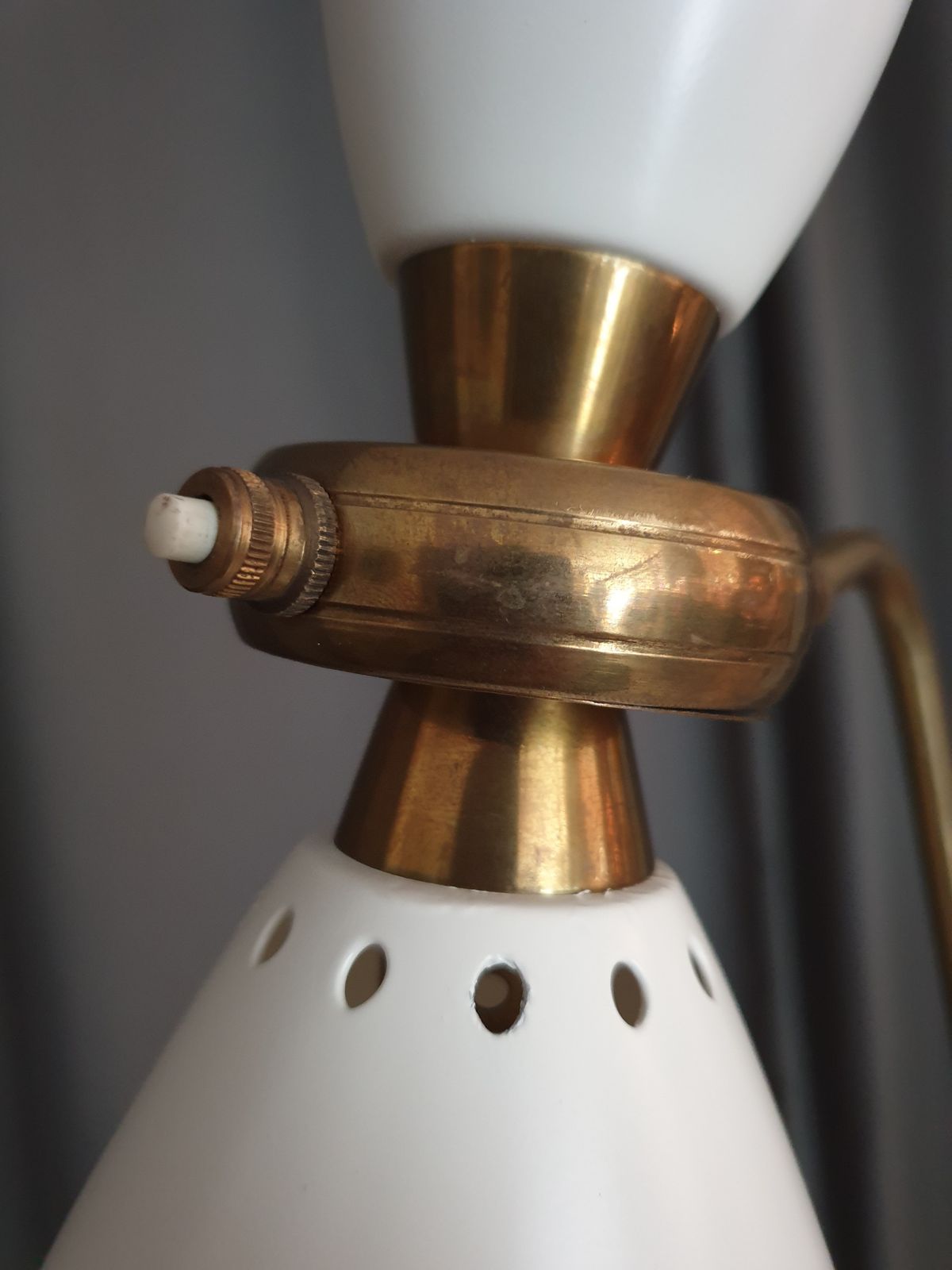Mid Century Modern Lacquered Metal And Brass Floor Lamp photo 1700.0