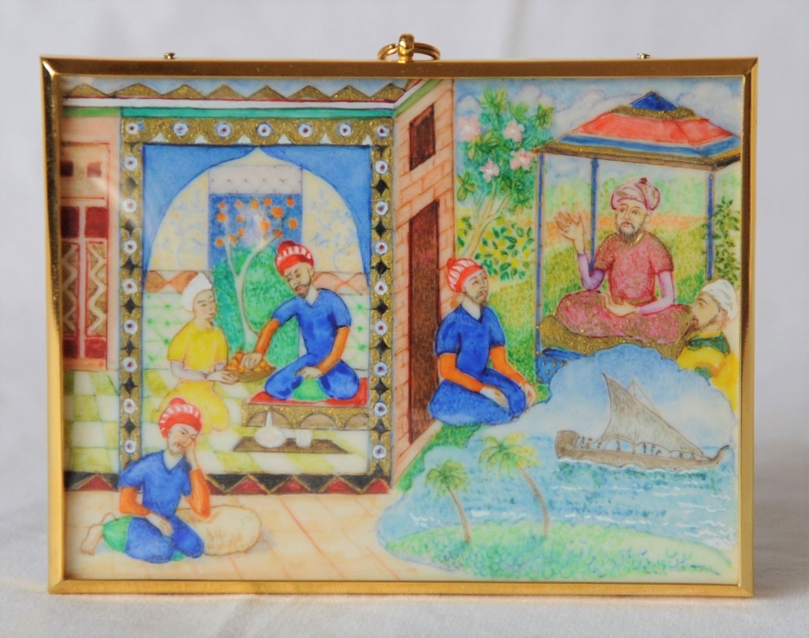 Vintage Arabian Nights Miniature Painting By Margaret Hind