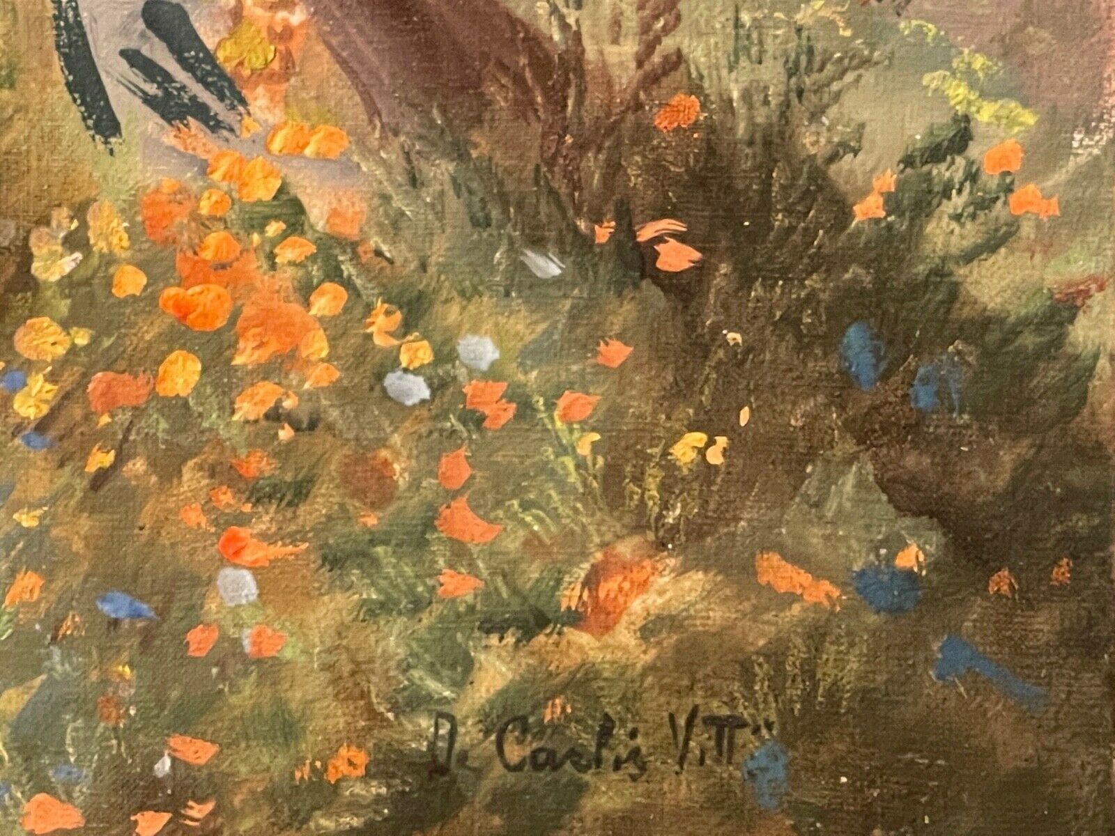 Painting Oil On Canvas Signed De Carlis Pastoral Scene Twentieth Century photo Art