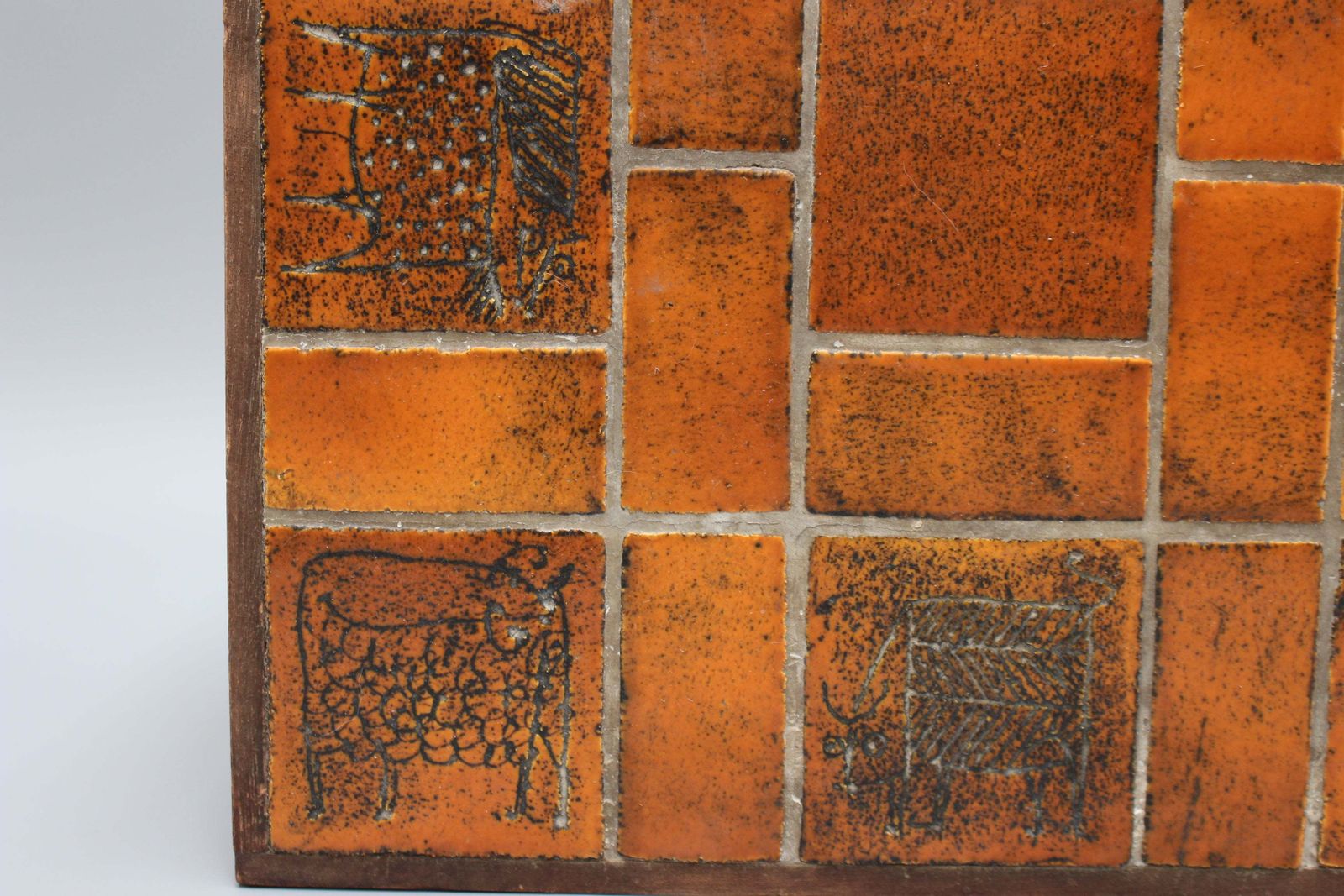 1260.0 Vintage French Square Side Table With Ceramic Tile Top By Jacques Blin (Circa 1950s) photo