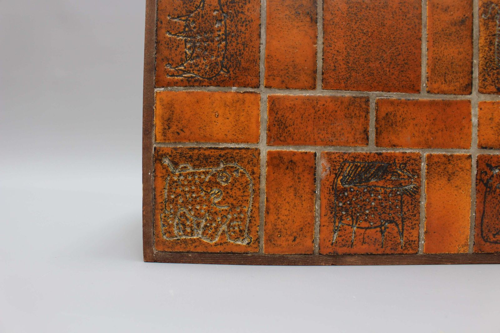 photo vinterior Vintage French Square Side Table With Ceramic Tile Top By Jacques Blin (Circa 1950s)