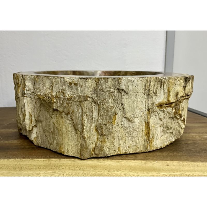 Petrified Wood Sink Brown/ Beige/ Yellow & Red Tones Polished Top Quality photo furniture