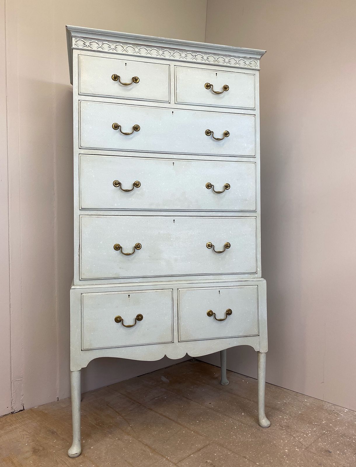 Gustavian Style Duck Egg Blue Chest On Stand photo for sale