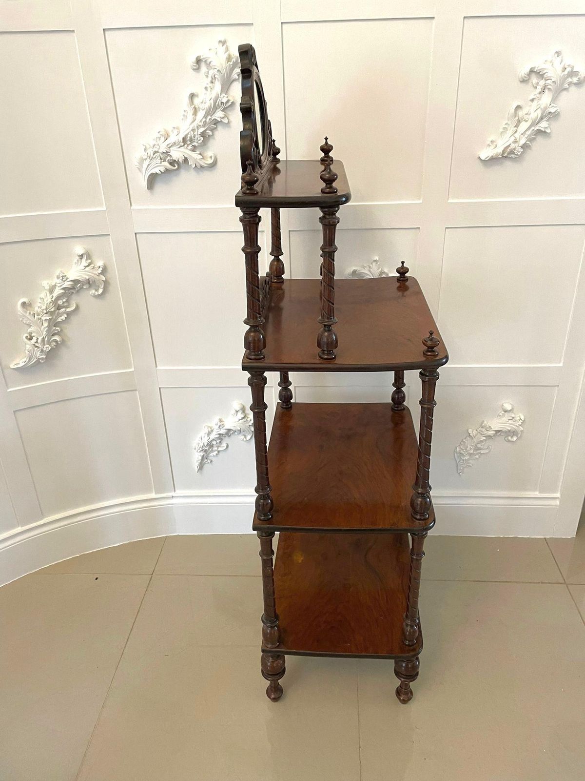 Antique Victorian Burr Walnut Whatnot photo Furniture
