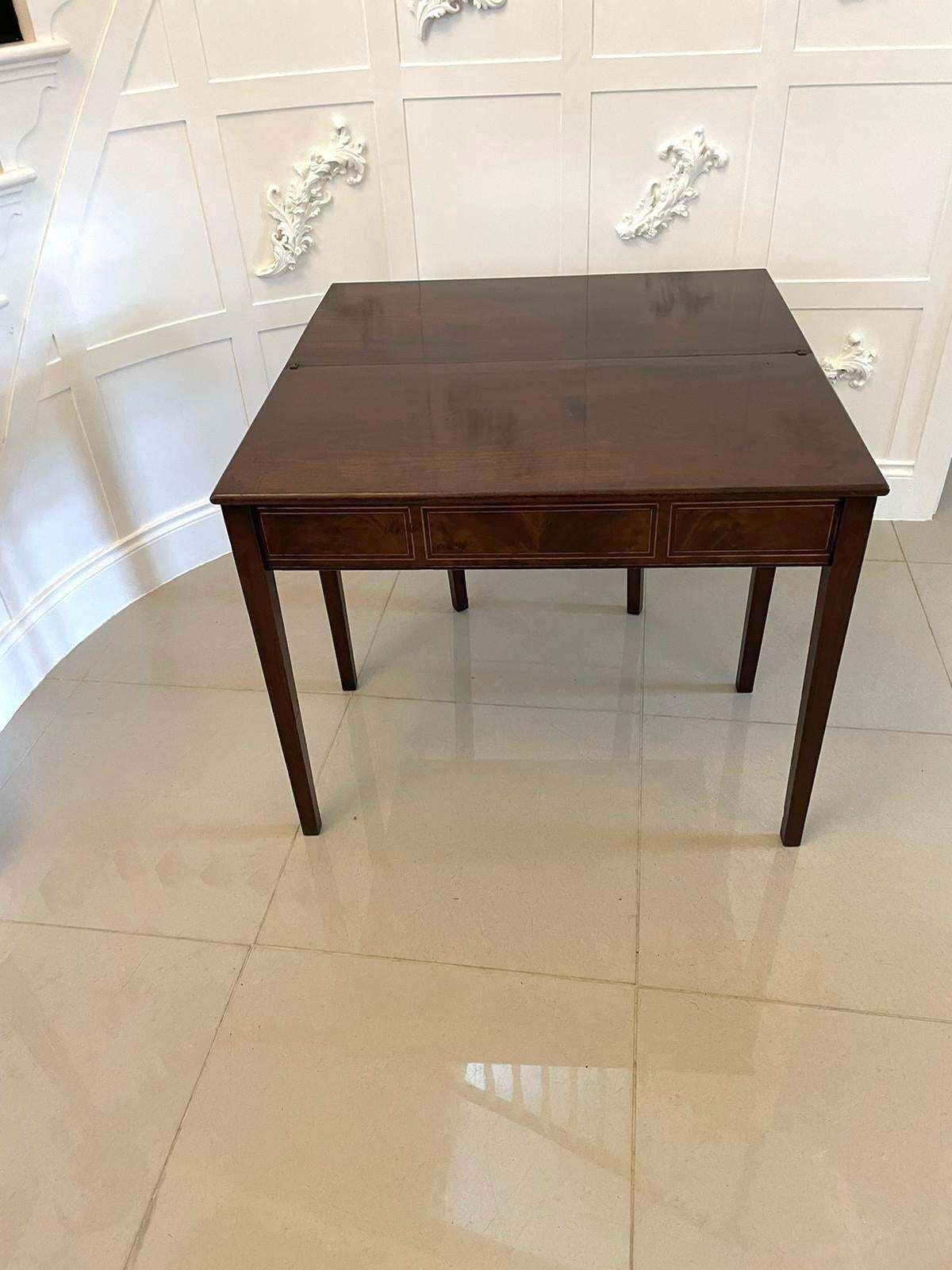 Antique George III Quality Mahogany Inlaid Tea Table photo Furniture