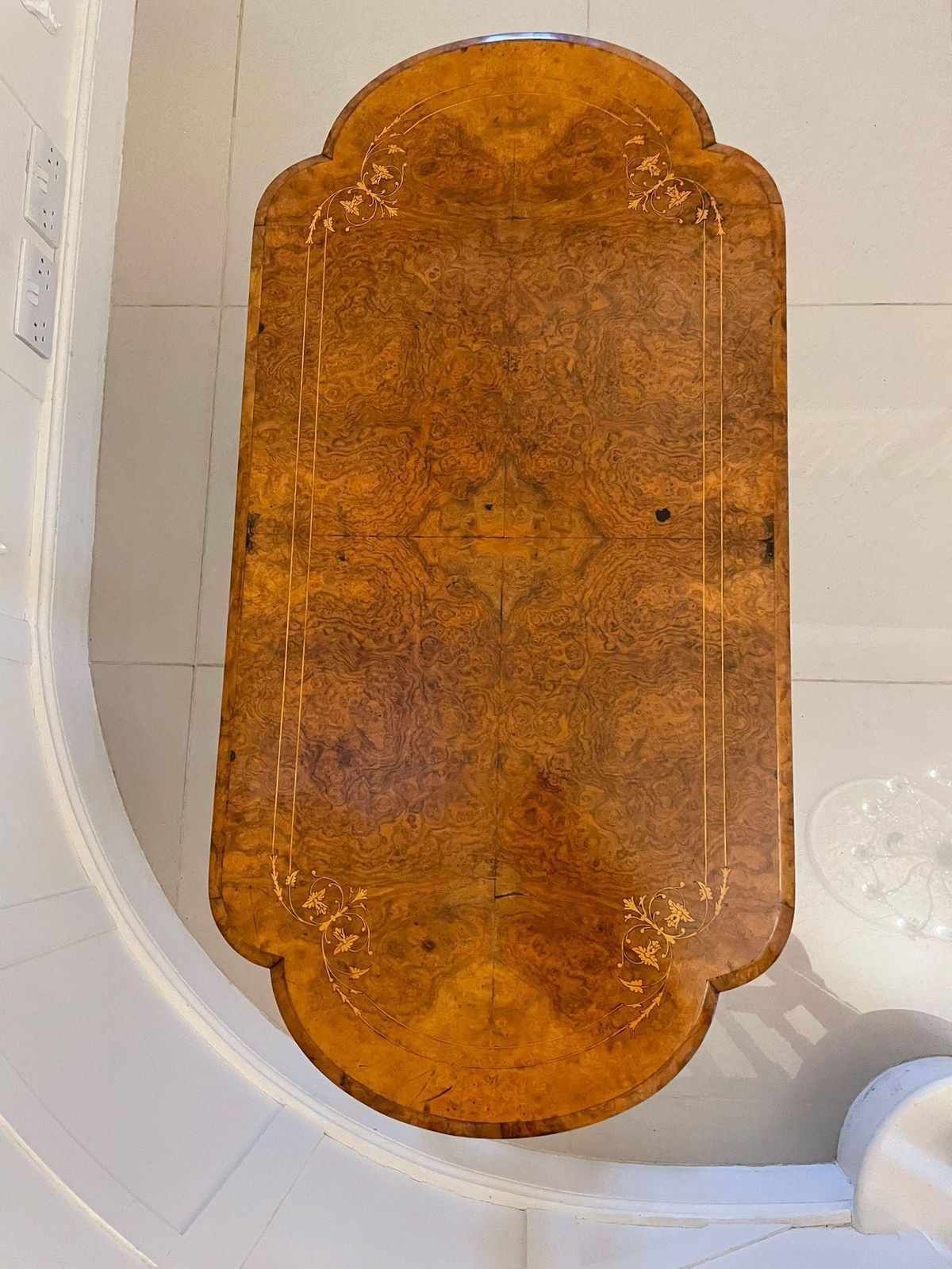 Antique Victorian Quality Burr Walnut Inlaid Freestanding Centre Table photo Furniture