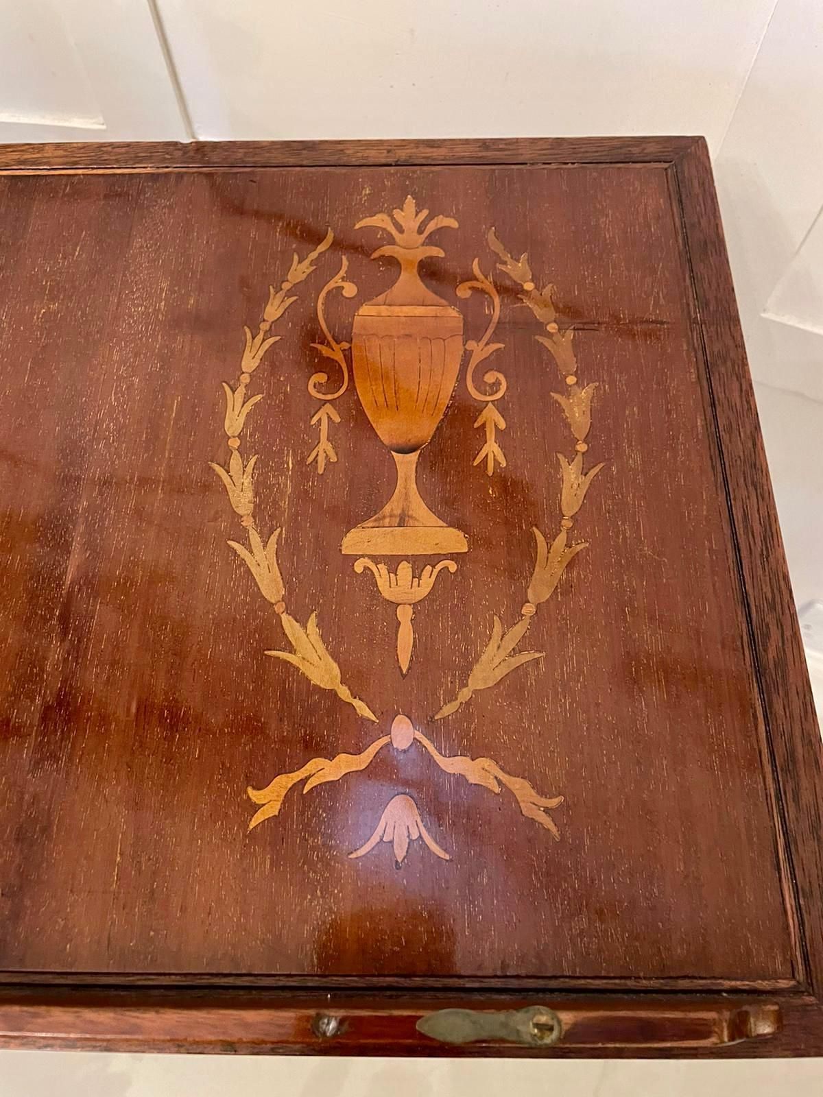 Outstanding Quality Antique Edwardian Inlaid Mahogany Reading Table photo vintage