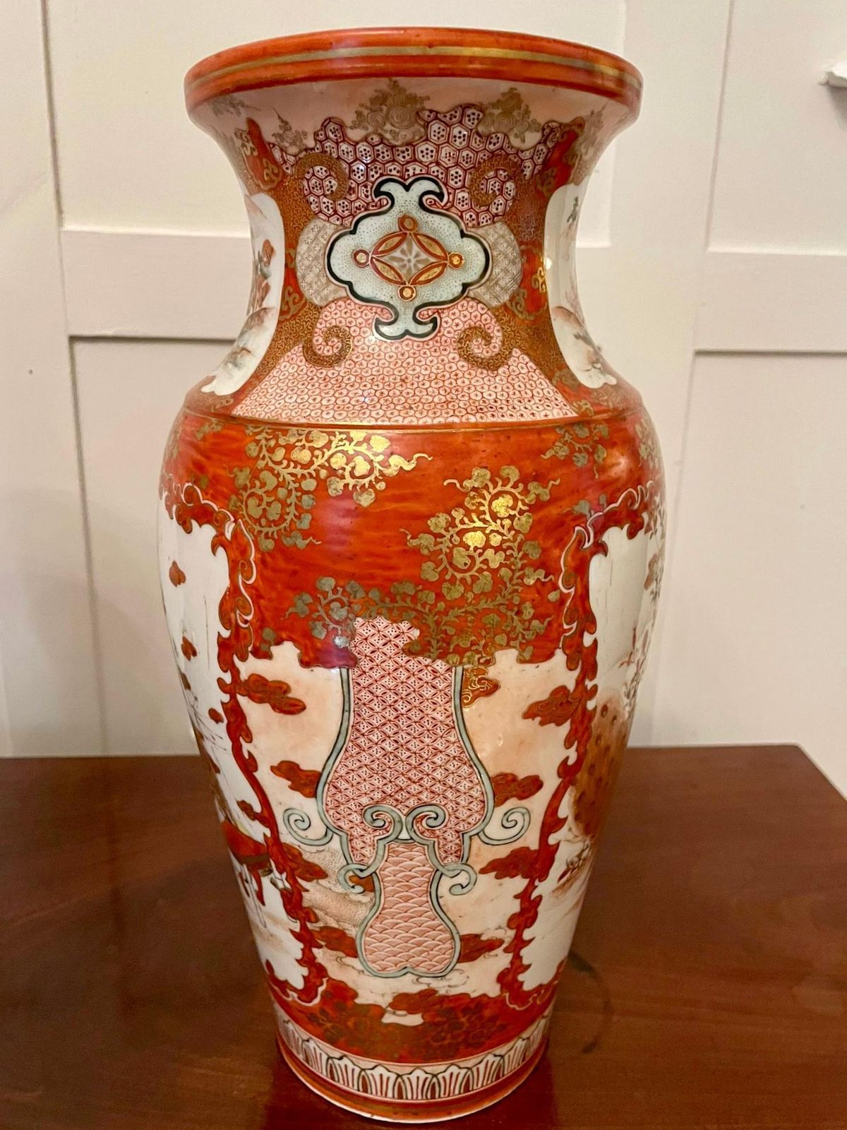 Pair Of Antique Victorian Quality Japanese Kutani Porcelain Vases photo vinterior
